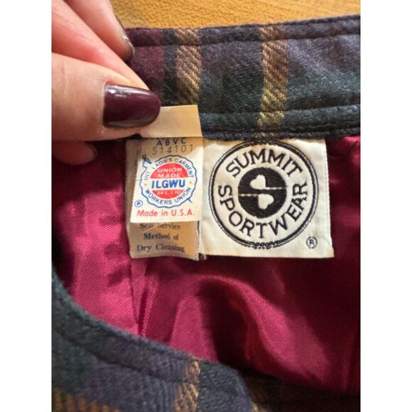 Summit Sportswear Plaid A Line Midi Pleated Skirt Waist 25" - Picture 6 of 12